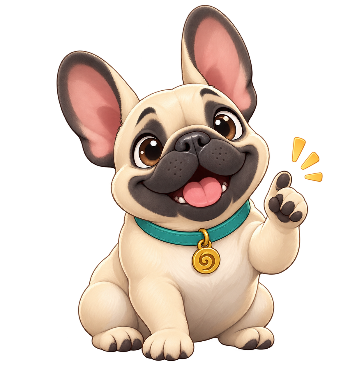 Dizzy, SpinOut’s cheerful dog mascot, raising a paw